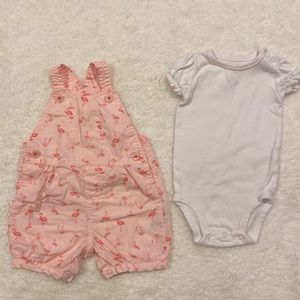 Carter’s Flamingo Shortalls